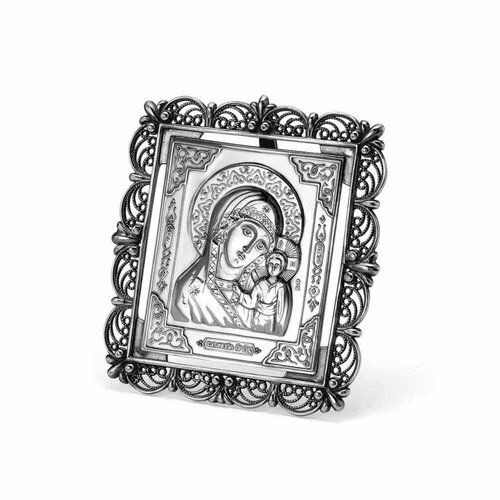 Иконаказанская божия матерь Красная Пресня серебро 925 пробы, покрытие - оксидирование, без вставок