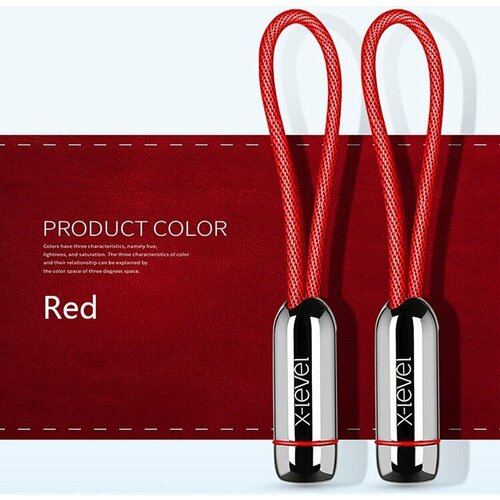 Кабель брелок для зарядки и передачи данных USB на Micro-USB, 0.2 м, ток до 2 A. Цвет красный кабель micro usb yesido ca42 2a белый 1 м