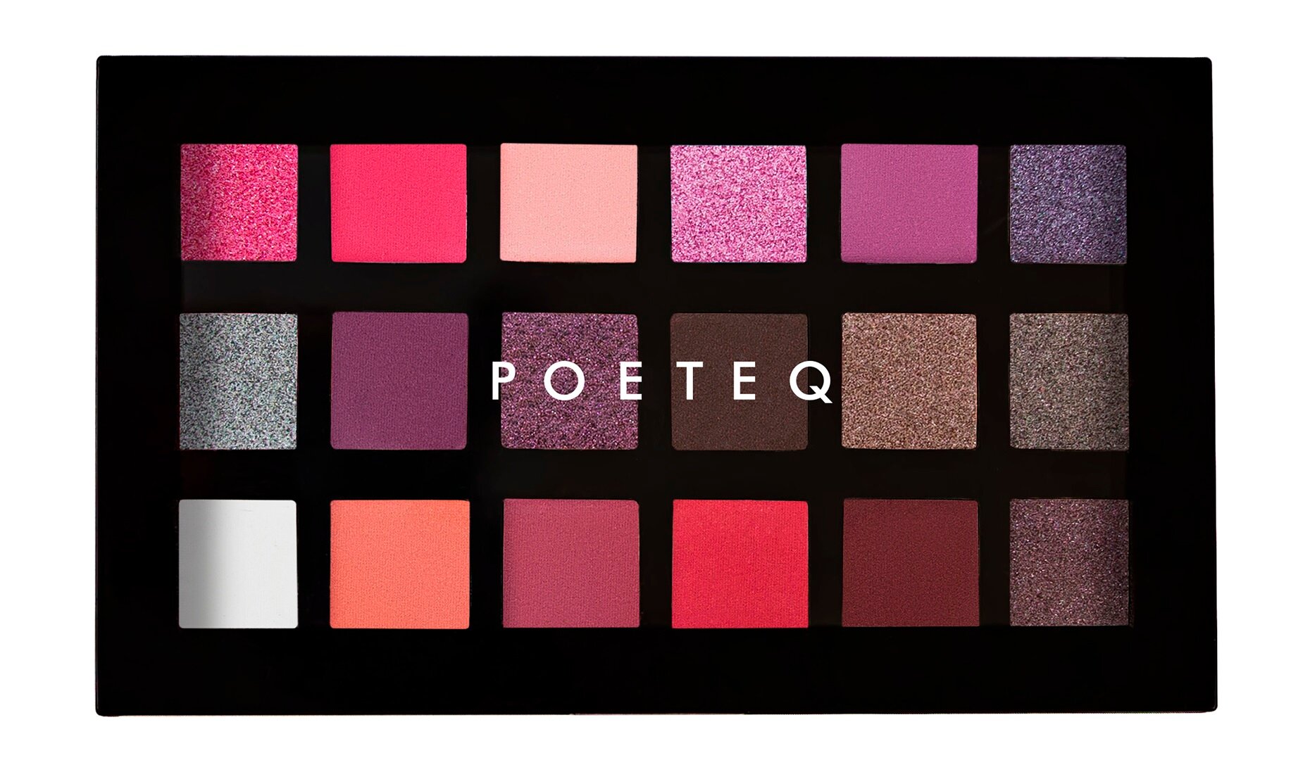 POETEQ Палетка теней (18 цветов) Eyeshadow Palette Visage Perfect Coverage универсальная, 36 г, 13