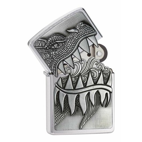 Зажигалка ZIPPO Classic с покрытием Brushed Chrome, латунь/сталь, серебристая, матовая, 36x12x56 мм зажигалка classic с покр brushed chrome серебристая серебристый zippo 200 gs