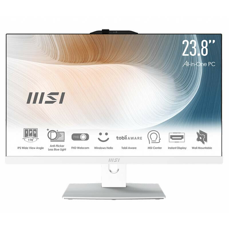 Моноблок MSI Modern AM242TP 12M-214XRU i5 1240P (1.7) 16Gb SSD512Gb Iris Xe noOS GbitEth WiFi белый (9S6-AE0712-214)