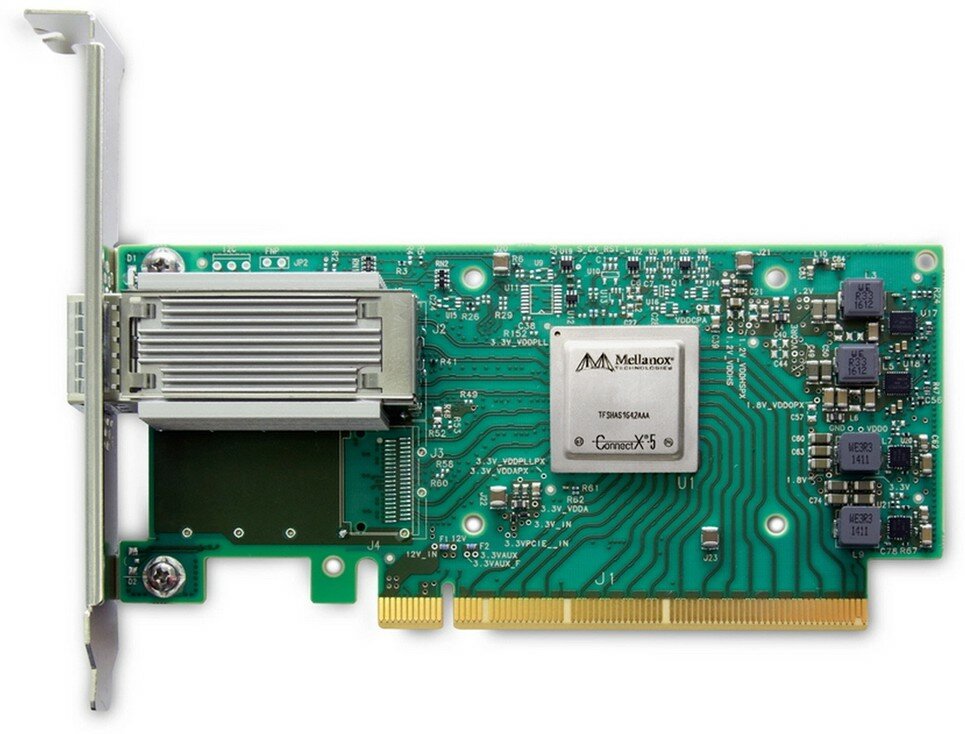 Сетевой адаптер Mellanox MCX515A-CCAT ConnectX-5 EN network interface card, 100GbE single-port QSFP28, PCIe3.0 x16, tall bracket, RTL {20} (