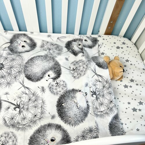 Пододеяльник 110х140 поплин Ёжики