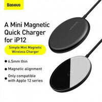 Беспроводное зарядное устройство BASEUS Simple Mini Magnetic BS-W522 + Кабель Type-C, 2A, 15W, black