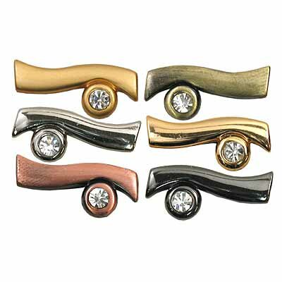 фото Фурнитура "Micron" GB 1448 Украшение "Авангард" 20 х 10 мм №11 матовое золото (прозрачный) 5 штук