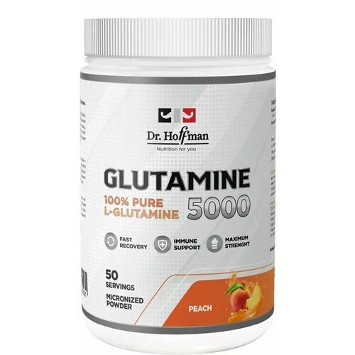 Dr.Hoffman GLUTAMINE 5000 powder 310g (Черная Смородина) mix strawberry dragee 310g