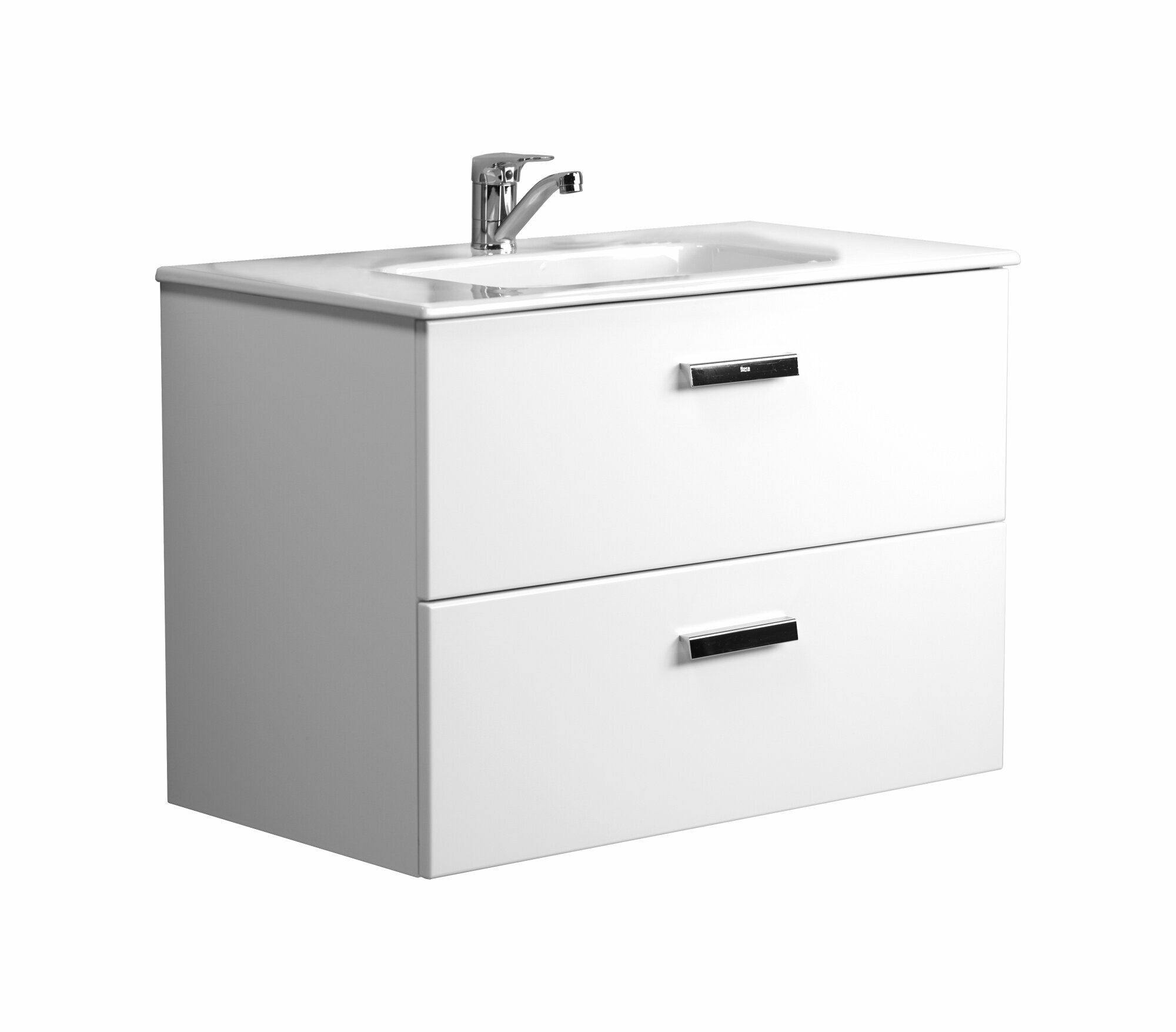 фото Тумба под раковину Roca Victoria Nord 80 белый глянец ZRU9000032