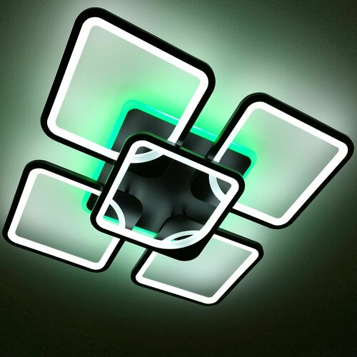 Управляемая светодиодная люстра с пультом и подсветкой 047/4+1BK