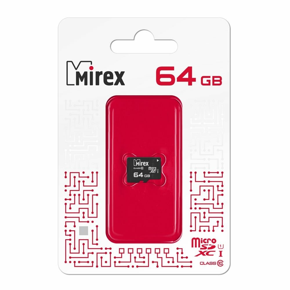 Карта памяти 64Gb Mirex MicroSDXC Class 10 13612-MC10SD64