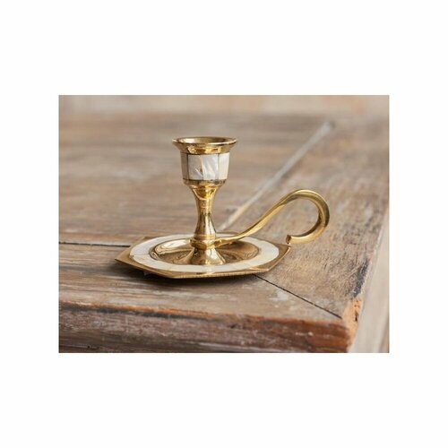 Индия Трейд BE-8834621 Подсвечник 8 граней 1 свеча, с перламутром, 8 см индия трейд