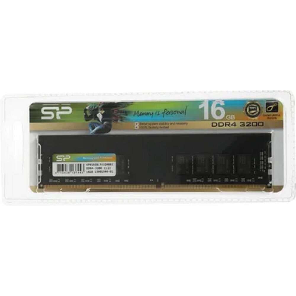 Оперативная память Silicon Power DDR4 - 16Gb, 3200 МГц, DIMM, CL22 (sp016gblfu320b02) - фото №7