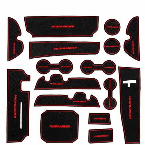 Силиконовые противоскользящие накладки MyPads на Toyota Highlander IV U70 2020 21 22 23 в салон автомобиля на дверь подстаканник на подлокотник 1426₽