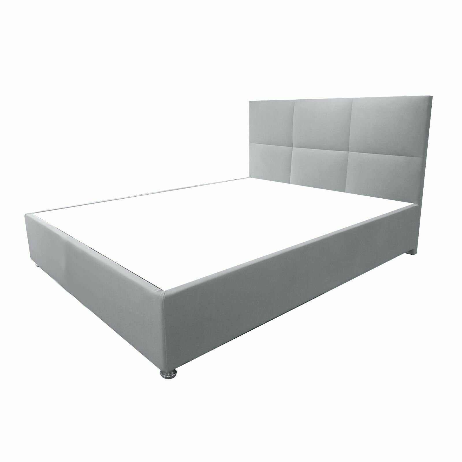 Полутороспальная кровать Корсика Эко 140x200 с подъемным механизмом и с коробом для белья велюр серый ножки 5 см