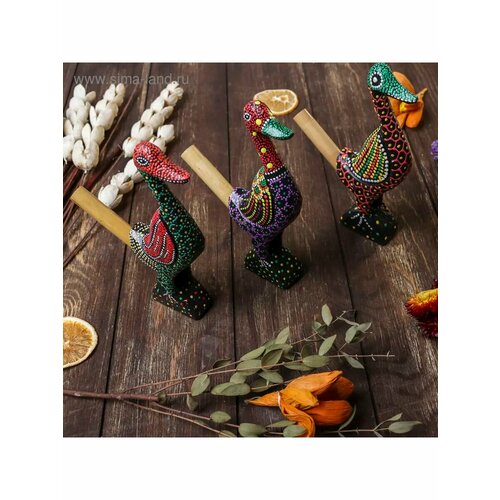 Музыкальный инструмент Свисток Утка дерево 2x10x17 см 808₽