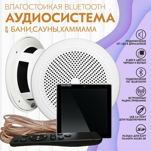 Комплект акустической системы для сауны, бани и хамама SW 2 Black SENSOR