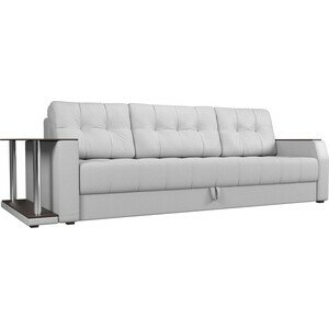 фото Диван-еврокнижка АртМебель Атлант эко-кожа белый стол с левой стороны