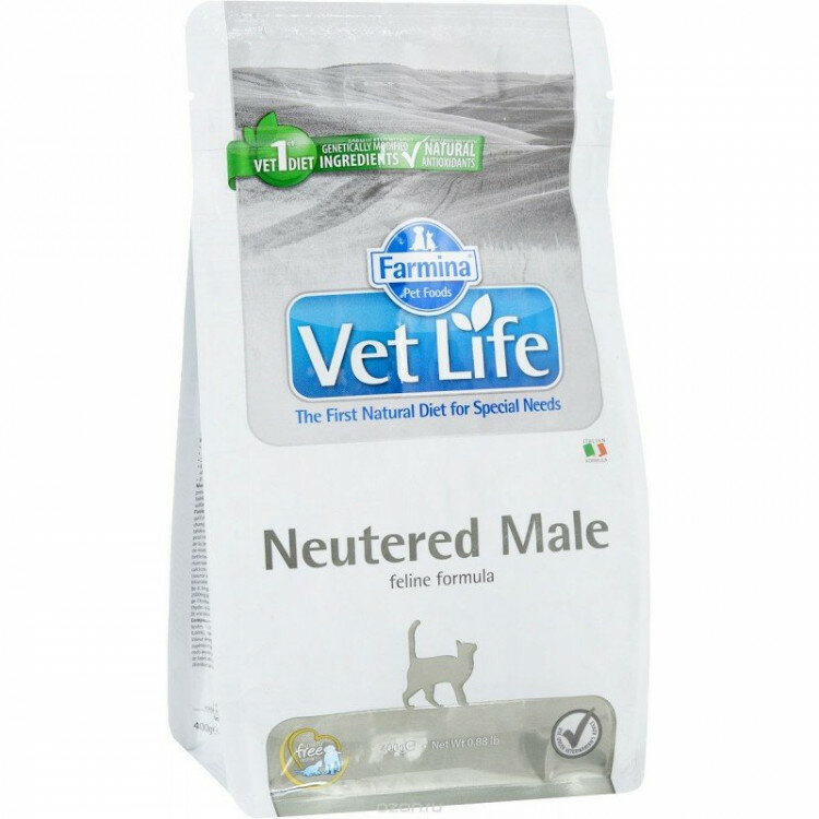 Сухой корм для кастрированных котов Farmina "Vet Life Neutered Male", 400 грамм