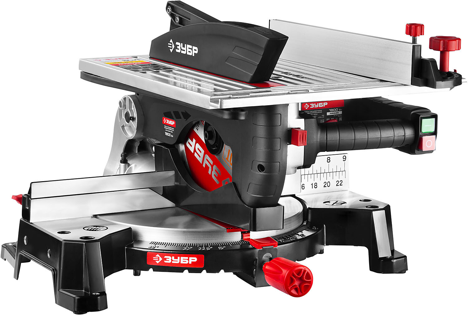 ЗУБР ЗПТК-255-1800 пила торцовочная комбинированная d 250 х 30 мм 1800 Вт