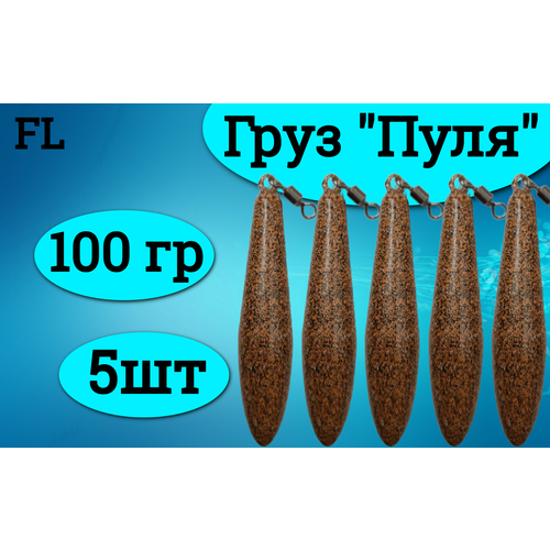 Набор грузил (пуля) 100 грамм (5штук)