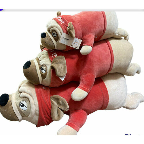 Мягкая игрушка CUTE TOYS Мопс 70 см в кофте красный