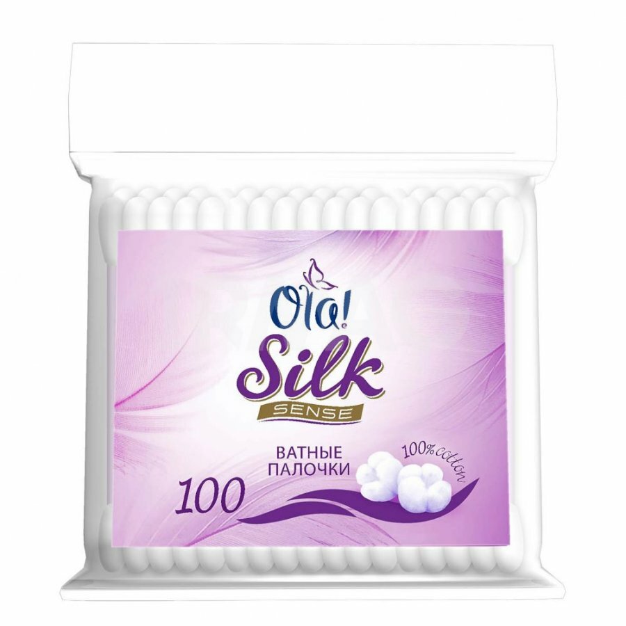 Ватные палочки OLA! "Silk Sense", 100% хлопок, 100 шт, в полиэтиленовой упаковке