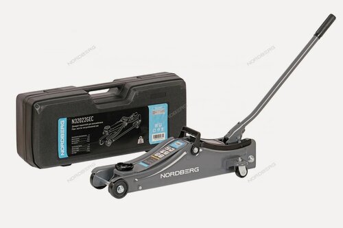 Изображение товара N32022GEC Домкрат подкатной для автолюбителя в кейсе, 2 т NORDBERG N32022GEC