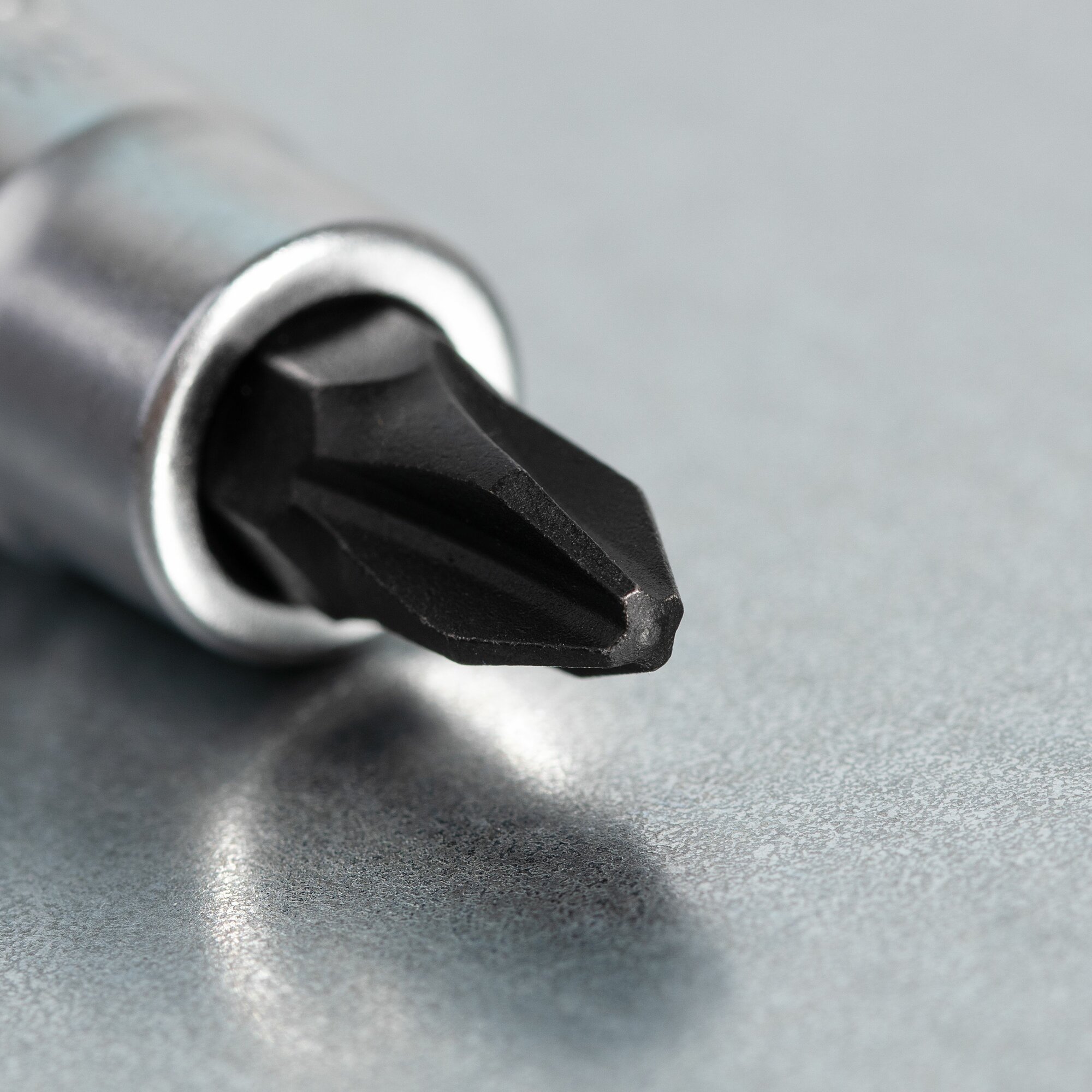 Головка с битой PH2 NORGAU Industrial , квадрат 1/4" из стали CrV с шлифованной поверхностью