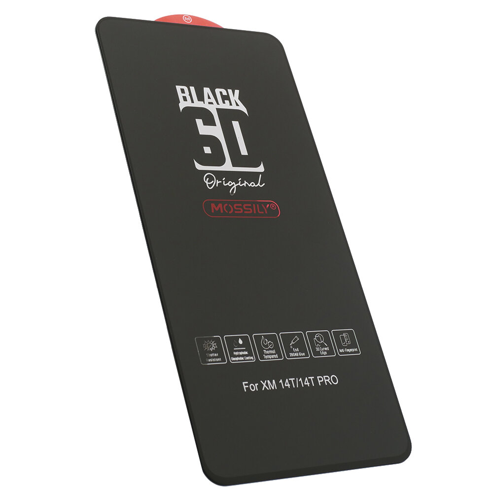 Защитное стекло 9H Black для Xiaomi 14T/14T Pro, черное т/у