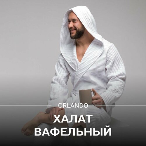 фото Халат pandahug вафельный, размер 56-58, белый
