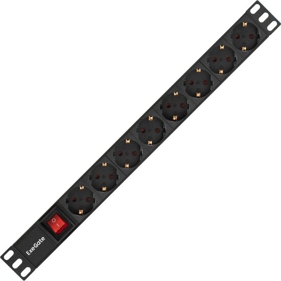 Блок розеток Exegate ServerPro PDU-19H803 Al-8S-EU2CU-SW (EX280842RUS) — фото 1
