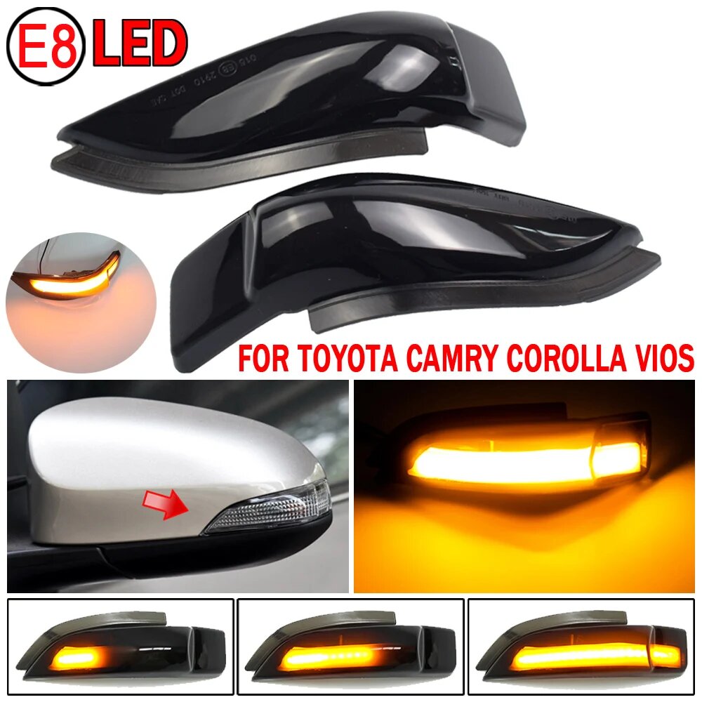 Для Toyota AQUA COROLLA AXIO FIELDER AURIS PREMIO ALLION PRIUS C VITZ светодиодный динамический сигнал поворота светильник индикатор зеркала заднего вида, Yellow — фото 1