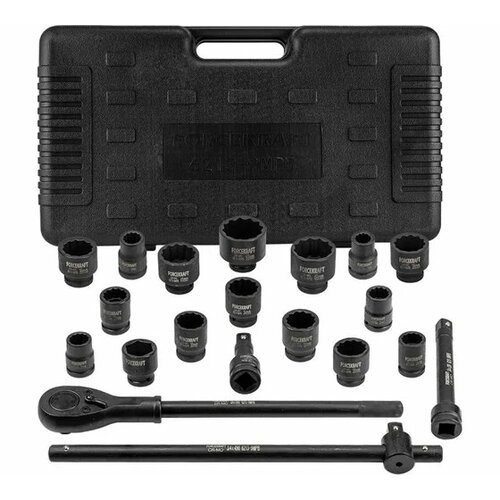 Forcekraft Набор инструментов ударных 21пр.3/4'(12гр)(17,19,21,22,24,27,30,32,34,35,36,36-6гр,38,41,46,50мм), в кейсе FK-6213-9MPB(58392)