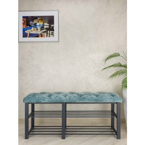 Обувница с мягким сидением велюр