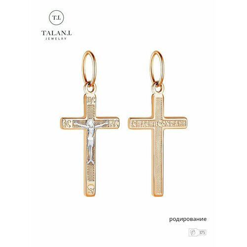Крестик TALANT красное золото 375 проба родирование золотистый 2935₽