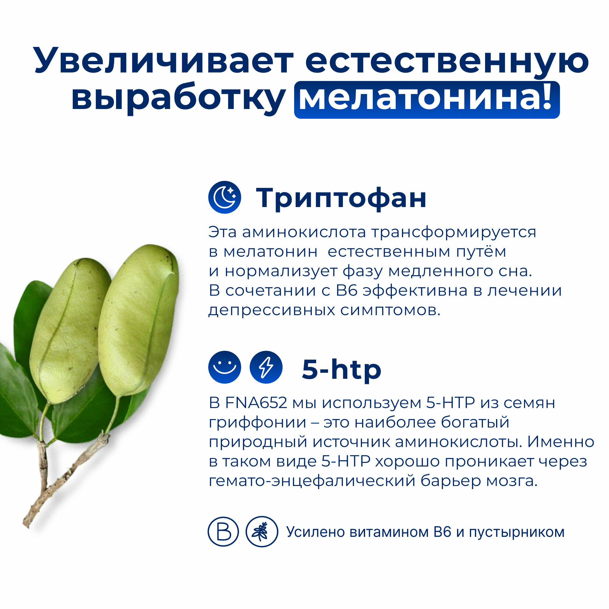 Снотворные Препараты Антидепрессант успокоительное для взрослых FNA652, триптофан и 5 HTP / гидрокситриптофан, пустырник средство от бессонницы, снотворное для взрослых, 120 капсул