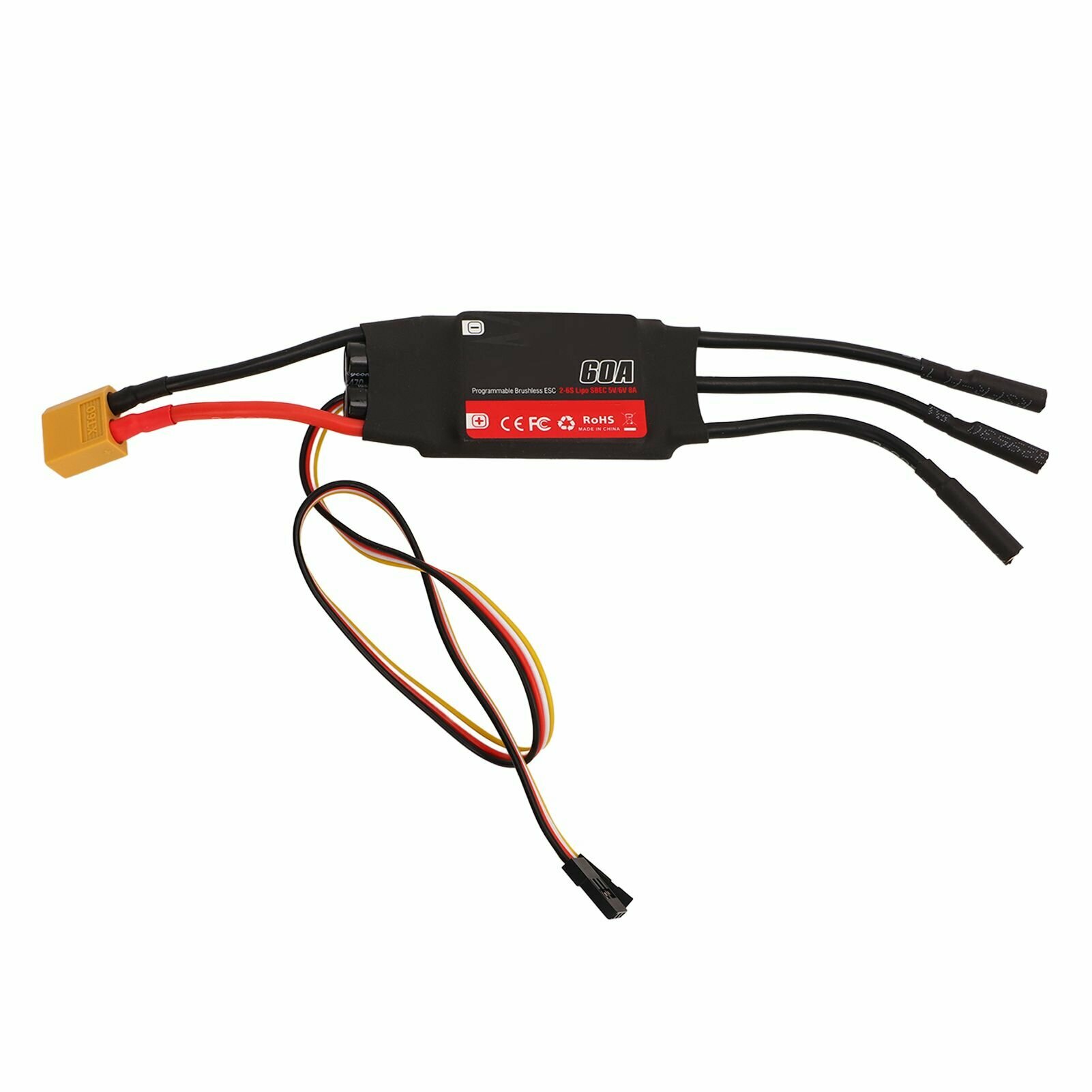 60A RC Бесщеточный двигатель ESC 32-битный процессор Быстродействующий RC Электрический контроллер скорости для RC Дрон с фиксированным крылом