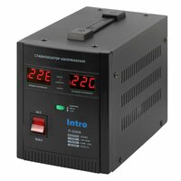 Стабилизатор напряжения 220в Intro П-10000 однофазный релейный переносной напольный для газового котла 10000ВА, 140-260В