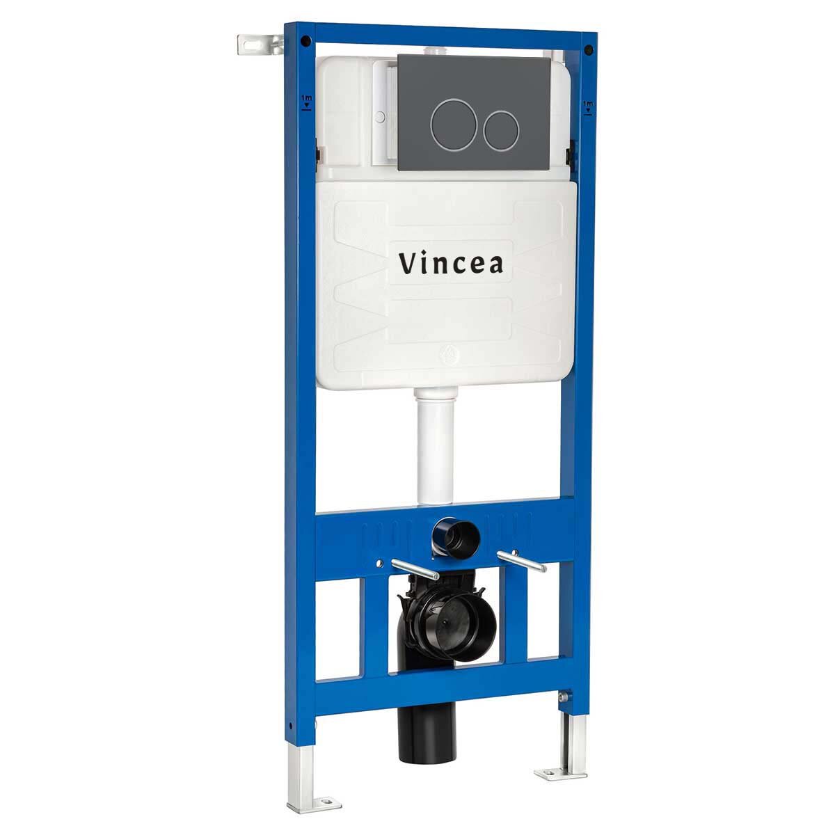 Инсталляция для подвесного унитаза с кнопкой вороненая сталь Vincea VIS-601 VFP-005GM