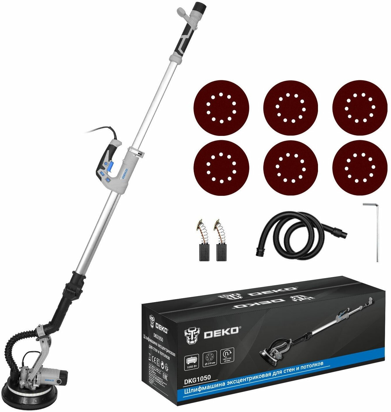 Эксцентриковая шлифовальная машина Deko DKG1050, 1050 Вт 063-2208