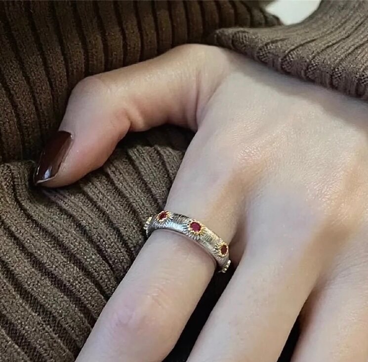 Кольцо-кулон, циркон, безразмерное, серебряный — фото 1