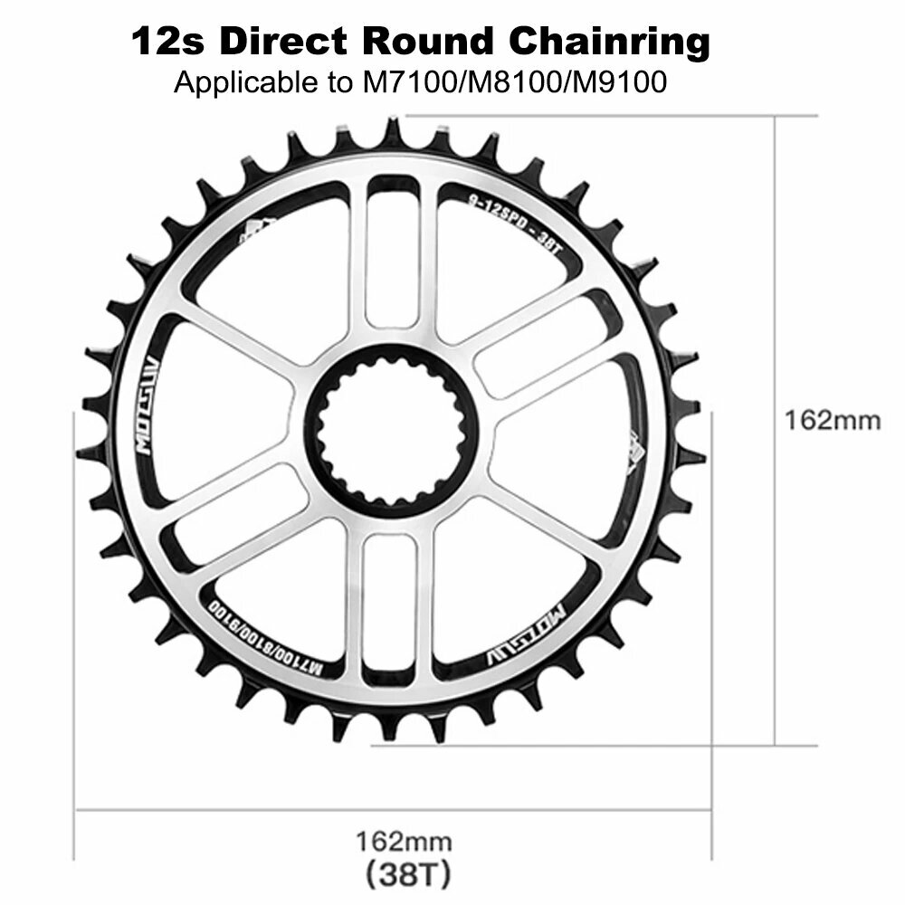 MOTSUV Звездочка 12 скоростей 30/32T/34T/36T/38T/40T для SHIMANO, 38T, Direct Mount