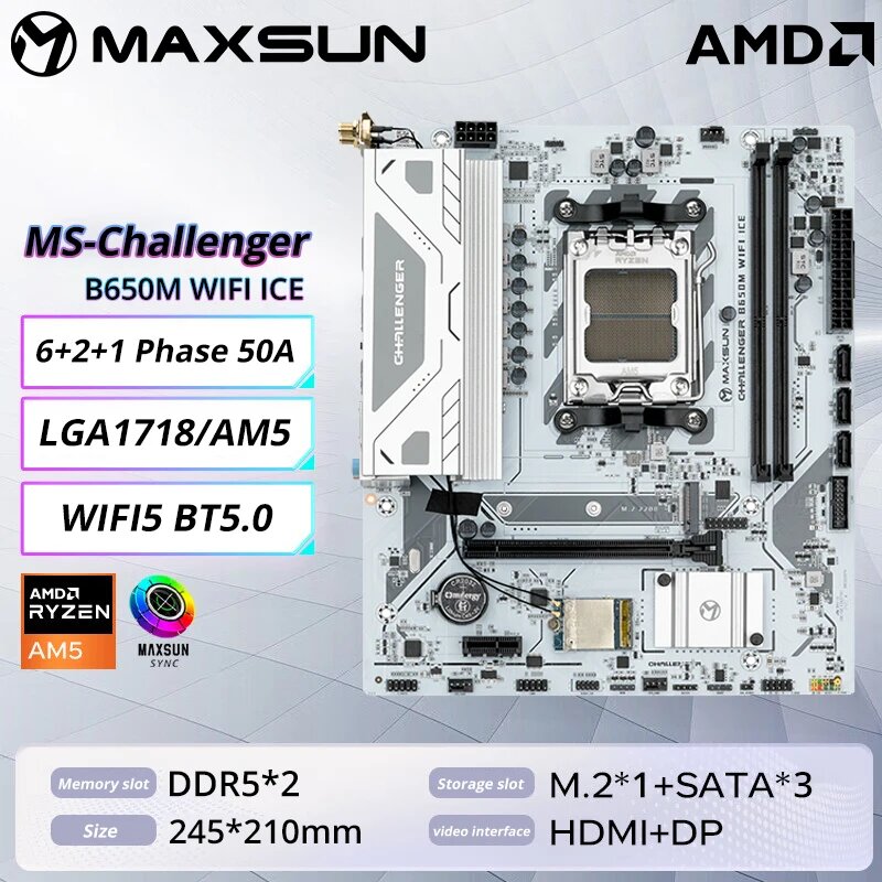 SOYO MAXSUN Challenger B650M WIFI ICE AMD B650