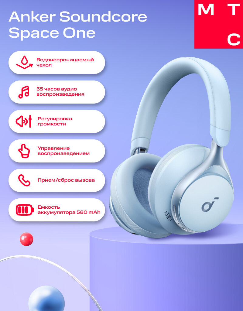 Наушники ANKER Soundcore Space One голубые