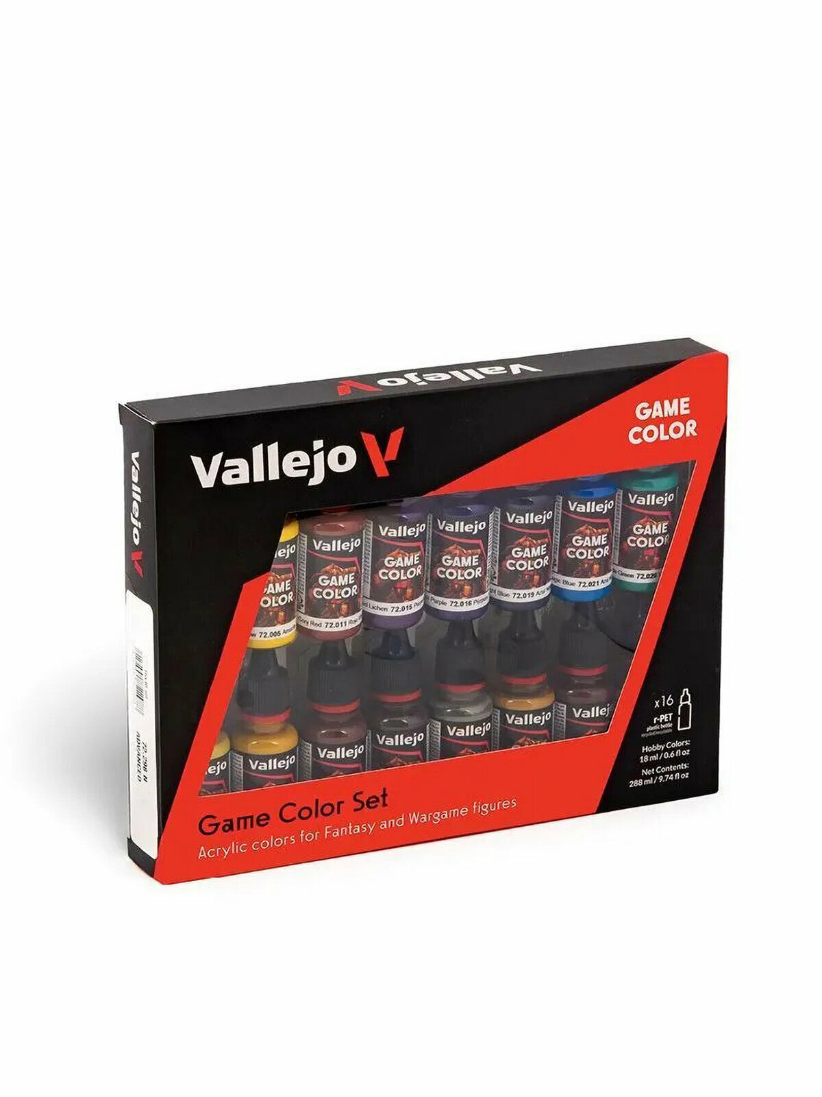 Набор акриловых красок Vallejo серии Game Color   Basic Advanced 72298  16 шт по 18 мл