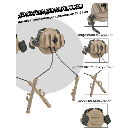Адаптеры крепления для активных наушников для стрельбы на шлем