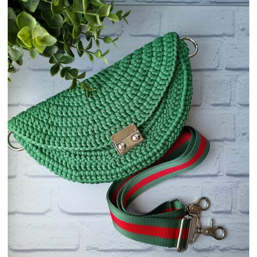 фото Сумка , фактура вязаная, зеленый нет бренда