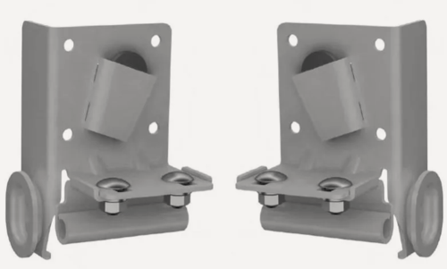 Изображение товара Комплект нижних угловых кронштейнов регулируемых для секционных ворот (пара), DH25247-RAL9003 DoorHan