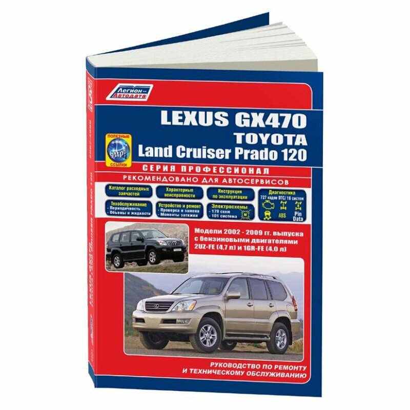 Lexus GX 470. Toyota Land Cruiser Prado 120. Модели 2002-2009 гг. выпуска с бензиновыми двигателями 2UZ-FE (4,7 л.) и 1GR-FE (4,0 л.). Руководство по ремонту и техническому обслуживанию (+ полезные сс - фото №2