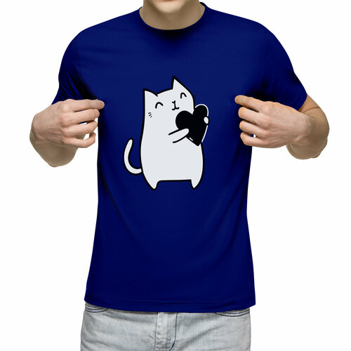 Футболка Us Basic, размер XL, синий мужская футболка кот с сердцем s черный