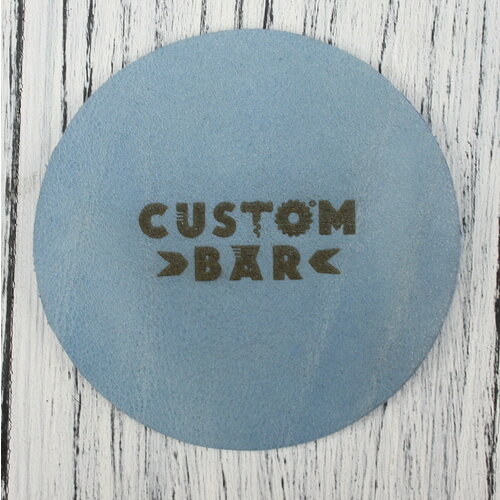Кожаный тонкий костер Custom Bar голубой